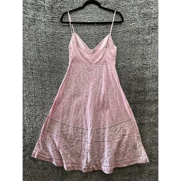 Juliet Dunn Pale Pink V-Neck Midi Dress Sequin - Size 1, US 4/6 Dresses